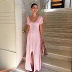 Women's Striped Knit Midi Dress