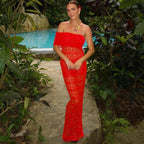 Off-Shoulder Short-Sleeve Knit Bodycon Maxi Dress