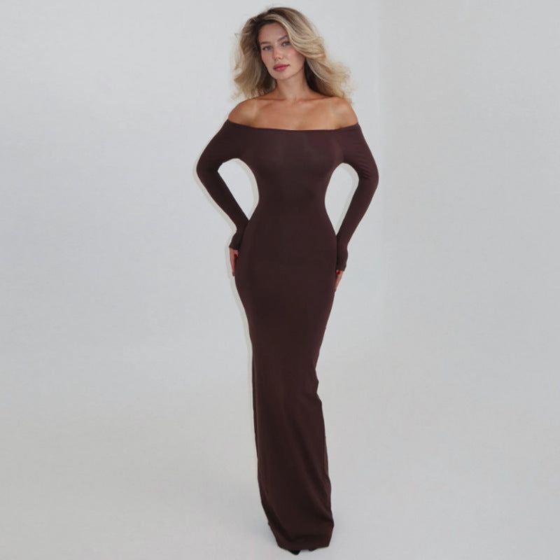 Women's Black Off-Shoulder Long-Sleeve Mini Dress