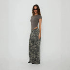 Women's Camouflage Wide-Leg Jeans