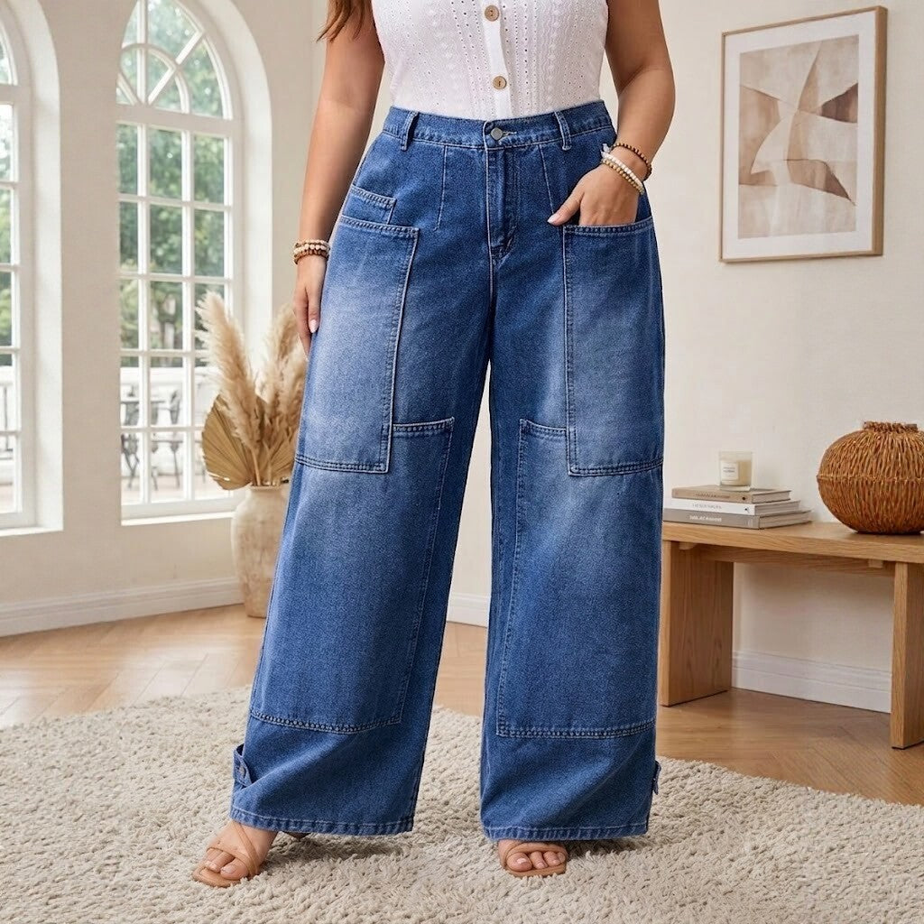 Women's High-Waist Wide-Leg Jeans