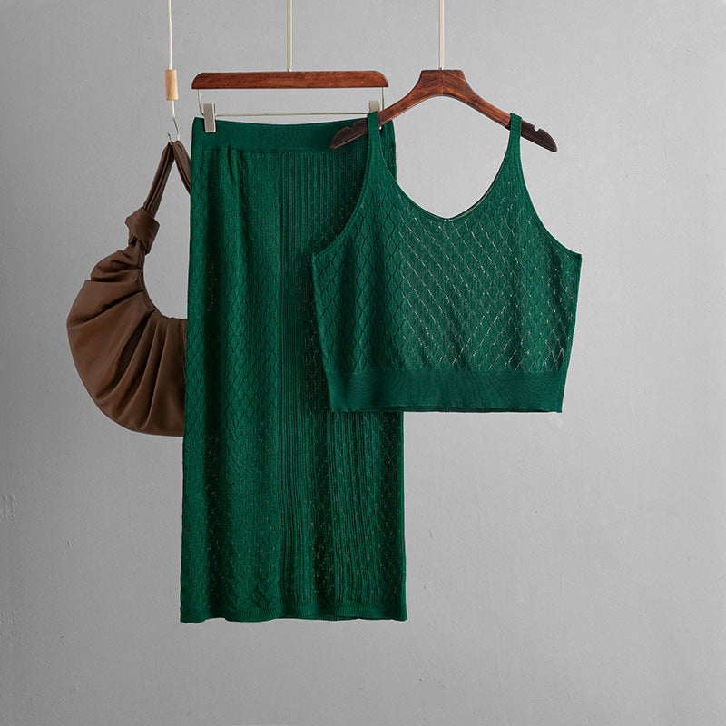 Women's Summer Hollow Out Cutout Coordinated Two-Piece Set