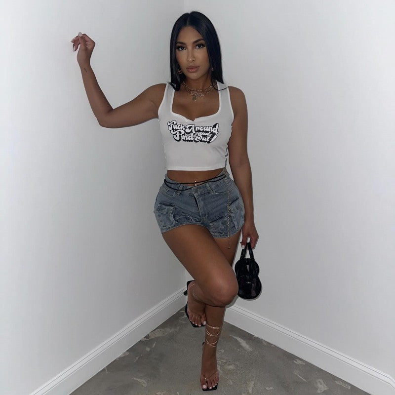 Women's Graphic Sleeveless Vest Top