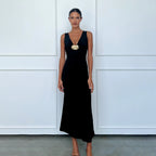 V-Neck Sleeveless A-Line Maxi Dress