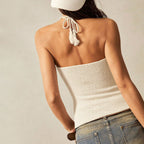 Women's Halter Cold-Shoulder Sleeveless Top