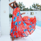 Halter Sleeveless Printed Dress