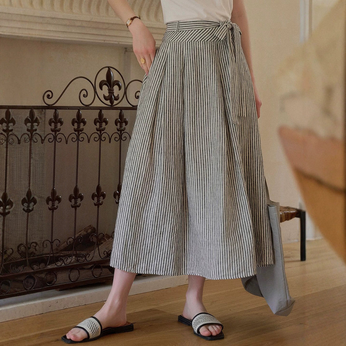 Small A line Draping Skirt High Grade Summer Office Women Skirt