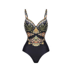 Spaghetti straps one-piece swimsuit