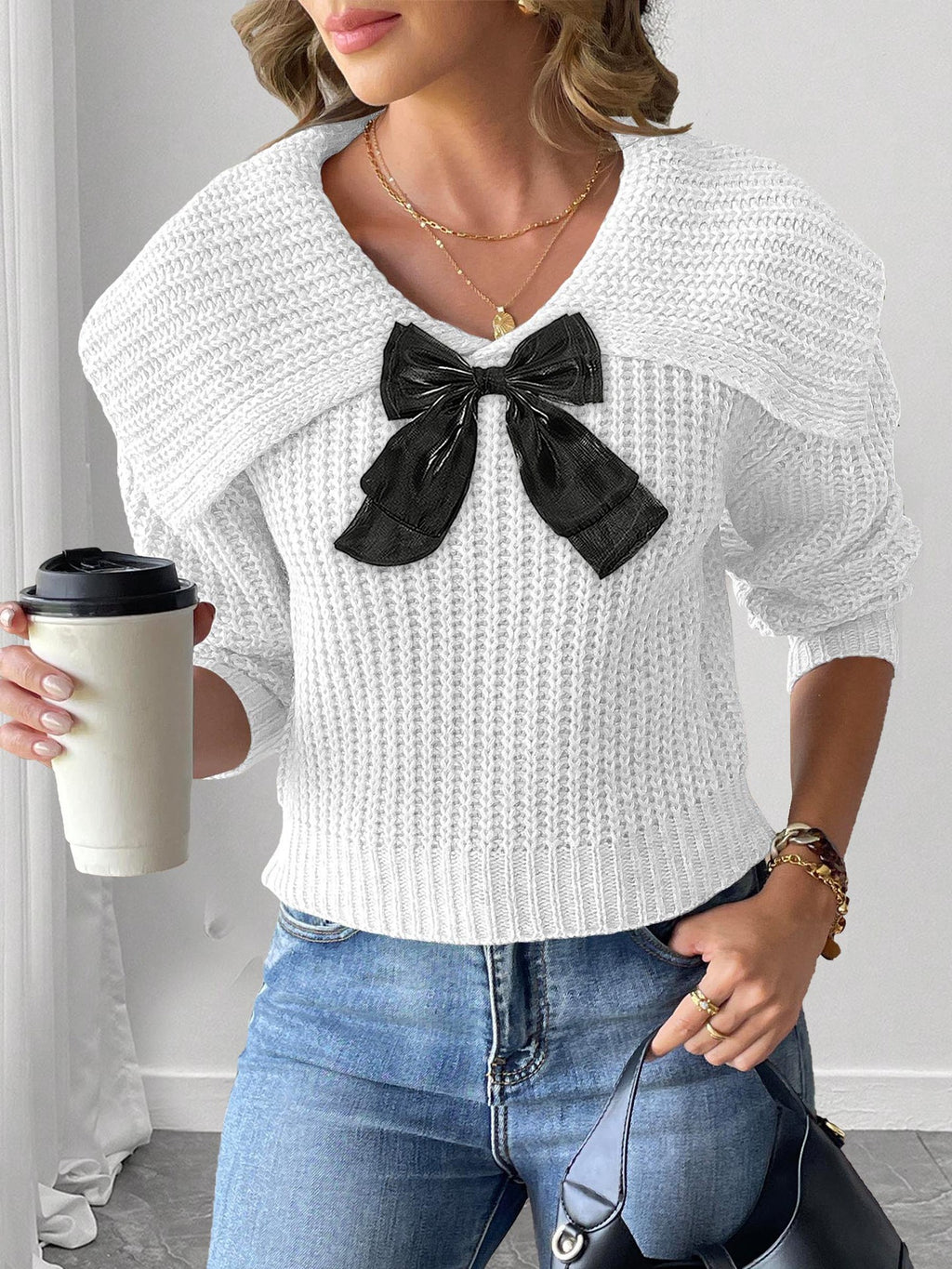 White and Black Bow