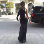 Women's Long-Sleeve Split Two-Piece Skirt Set