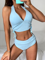 Solid Color Bikini Swimwear
