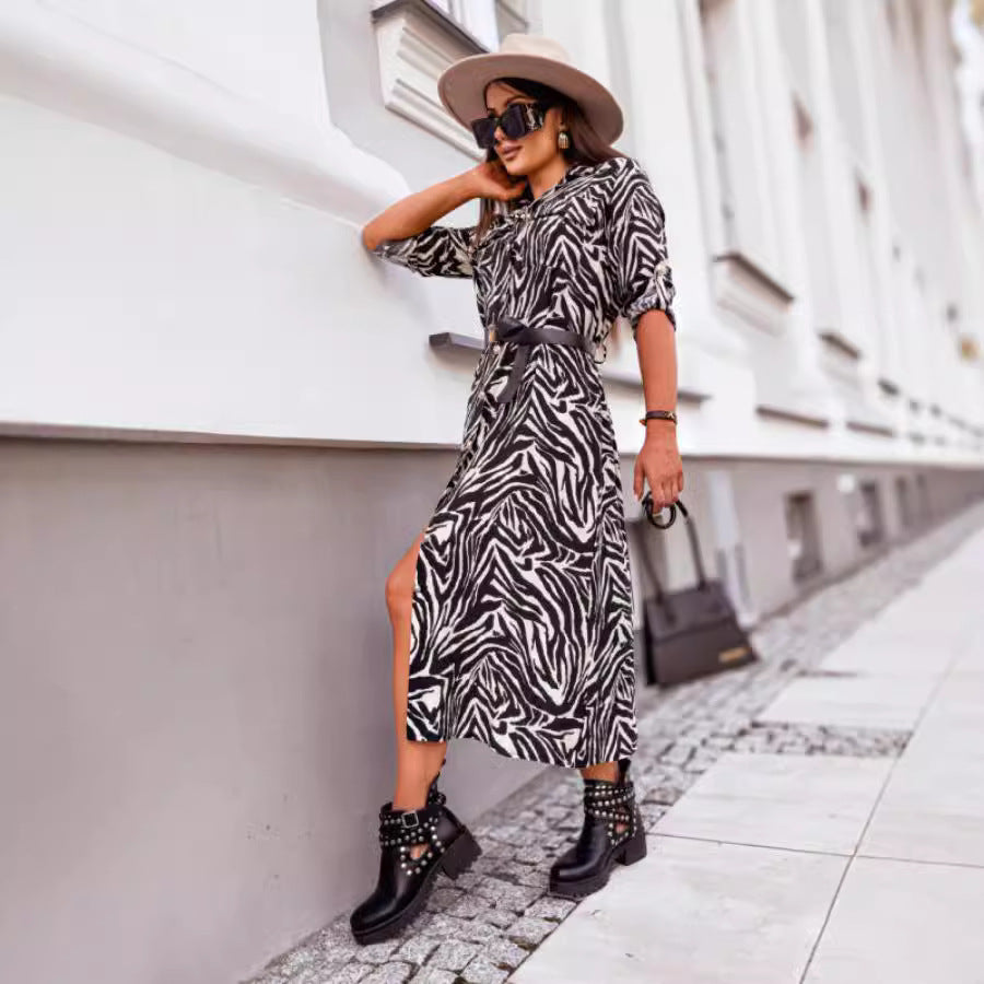 Women's Leopard-Print Shirt Dress