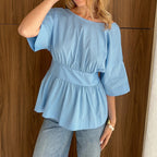 Summer Tight Waist T shirt Casual Candy Color Multi Color