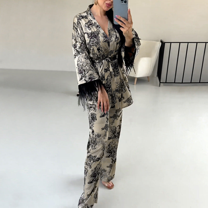 Warm Feather Pajamas Lingerie