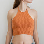 Women's Vest Solid Color Sleeveless Line Cropped Backless Sweater
