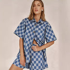 Women's Summer Casual Short Sleeve Coordinated Two-Piece Set