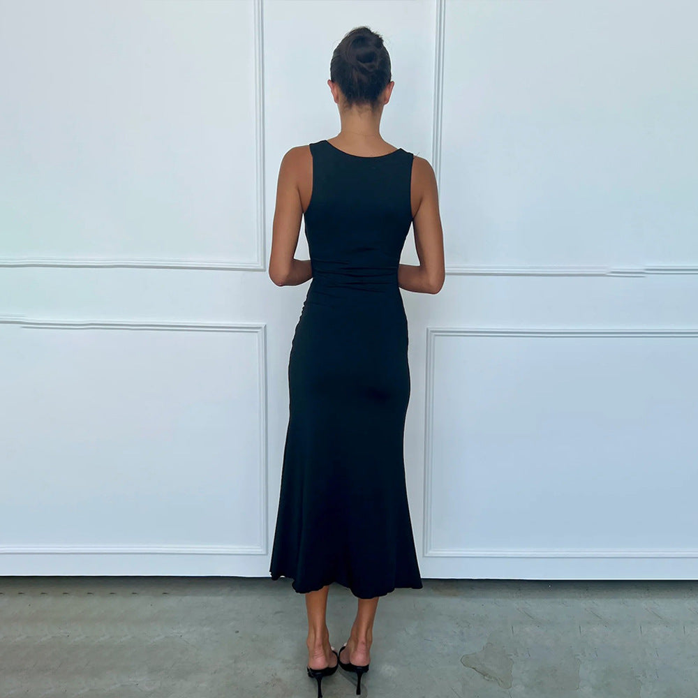 V-Neck Sleeveless A-Line Maxi Dress