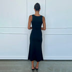 V-Neck Sleeveless A-Line Maxi Dress