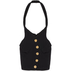 Women's Halter Metal-Buckle Star Print Two-Piece Skirt Set