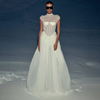 Women's Arrival White Light Semi Transparent Chiffon Large Swing Dress Fairy Long