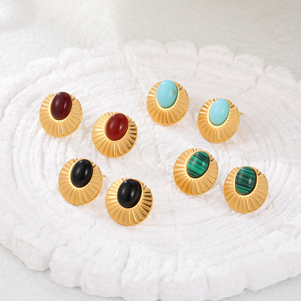 Women's Natural Stone Lace Earrings