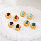 Women's Natural Stone Lace Earrings