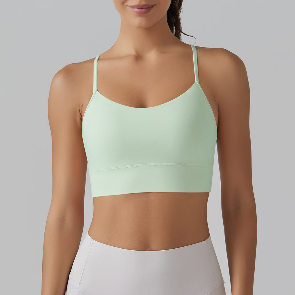 Nude Feel Yoga Clothes Vest Pilates Sports Underwear Women Summer Sexy Beauty Back Workout Yoga Bra