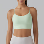 Nude Feel Yoga Clothes Vest Pilates Sports Underwear Women Summer Sexy Beauty Back Workout Yoga Bra
