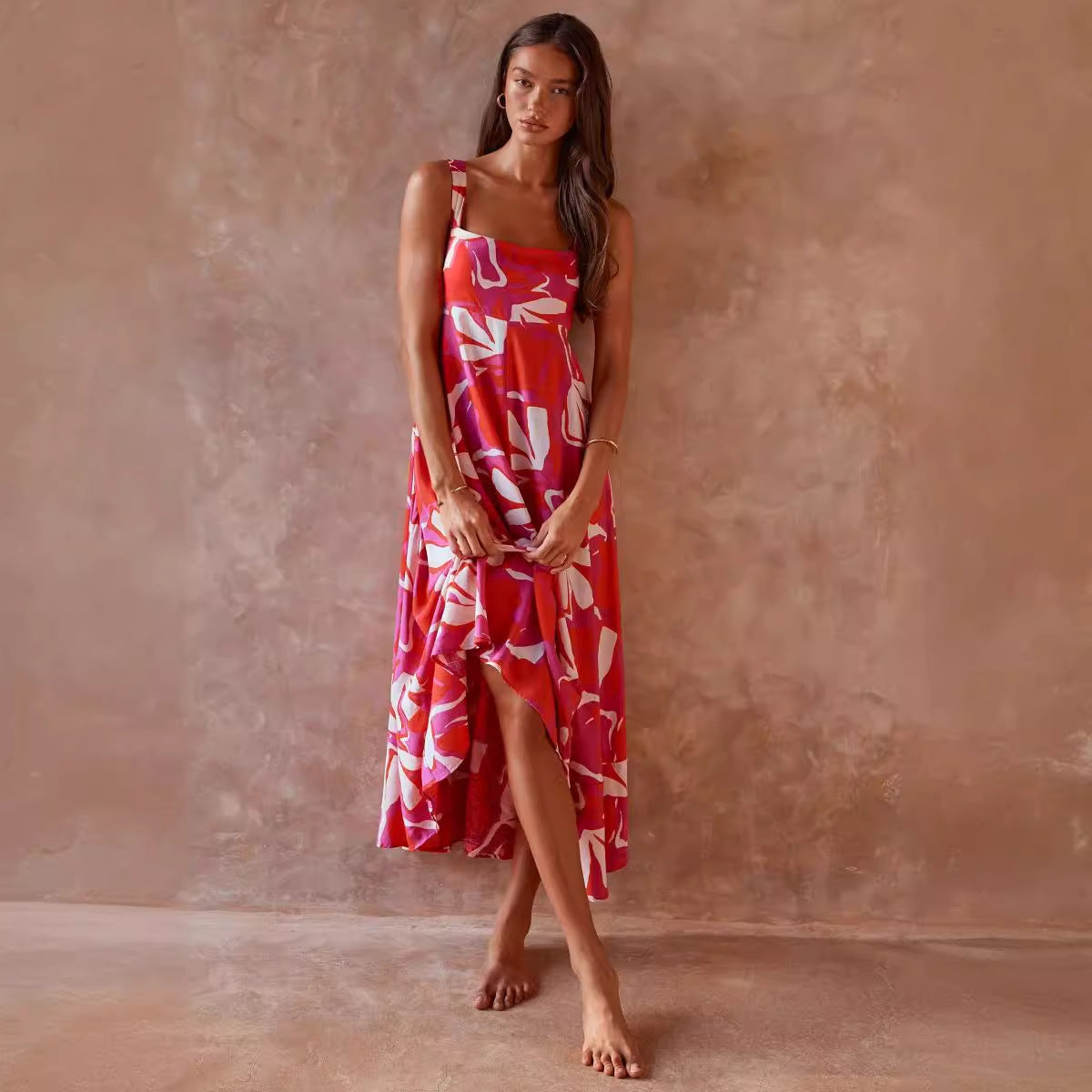 Floral Spaghetti-Strap Maxi Dress