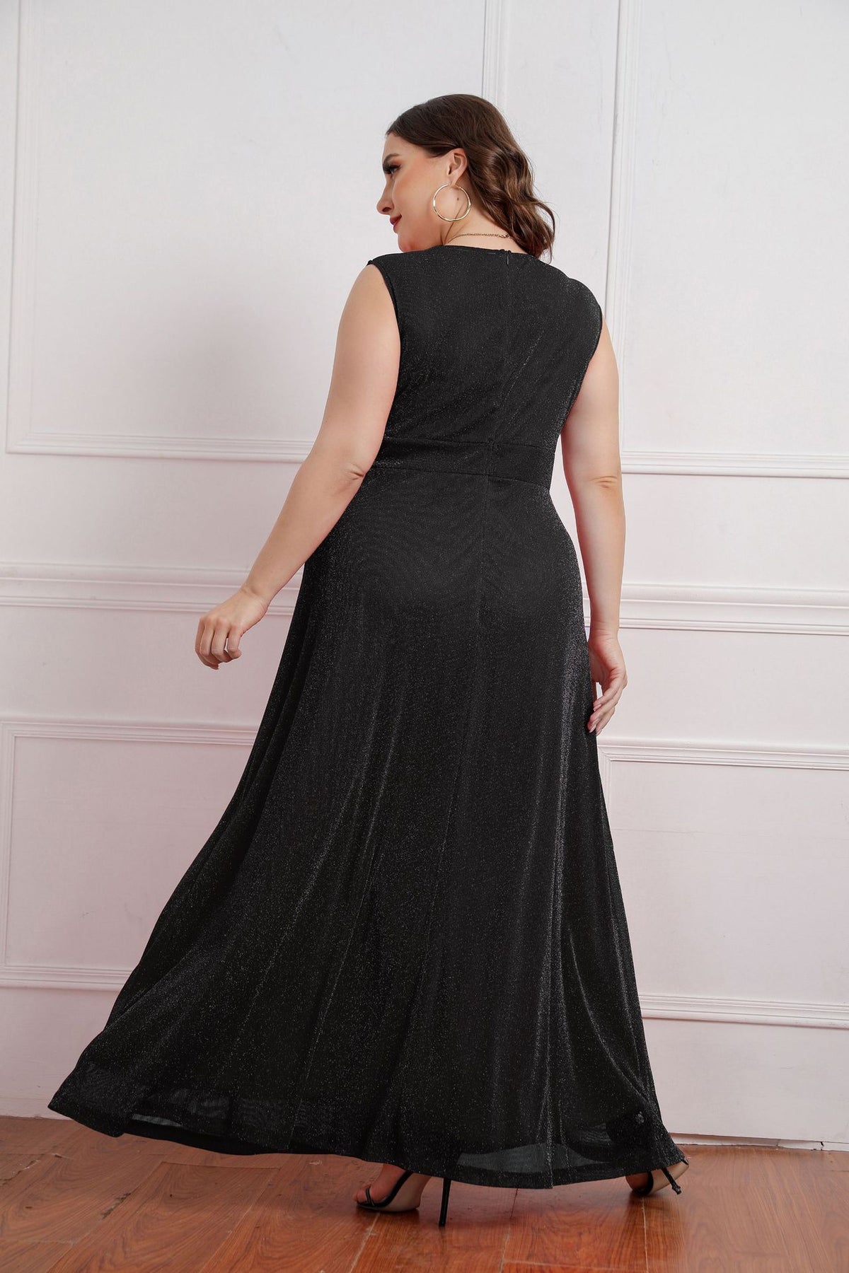 Plus Size Summer Sleeveless V-Neck Maxi Dress