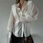Tencel Sun Protection Shirt See through Collared