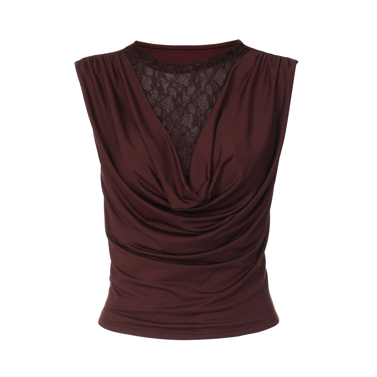 Women Clothing Summer Lace See through round Neck SL Slim