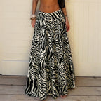 Women's Zebra Pattern Loose A Hem Skirt Idle Casual Vacation