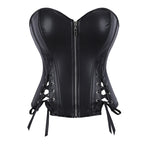 Faux Leather Waist Corset Gothic Boning Corset Top Women