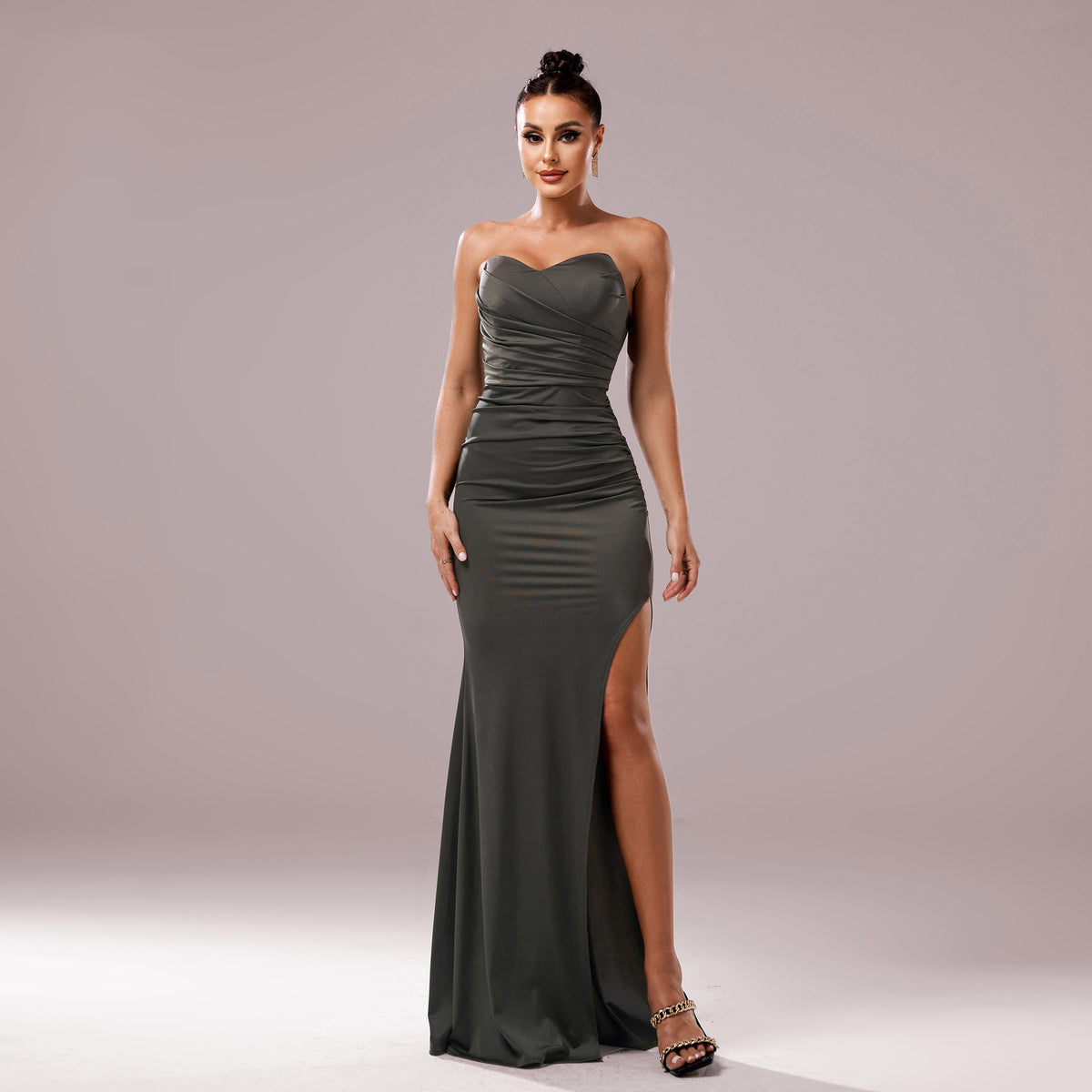 Women's Strapless Slim-Fit Fishtail Cocktail Dress