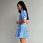 A line Short Sleeve Dress Polo Collar