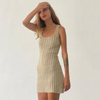 Spaghetti-Strap Knit Bodycon Mini Dress