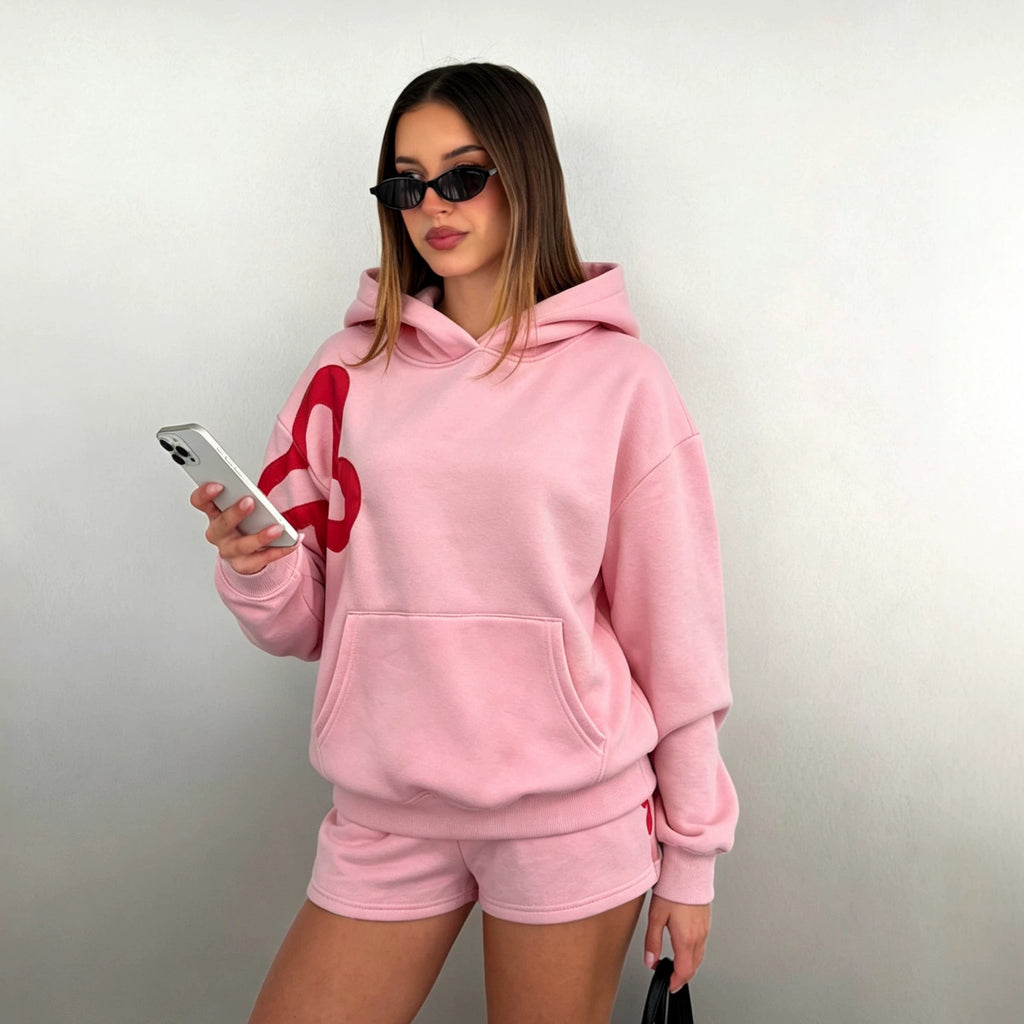 Women's Hooded Pullover and Shorts Set