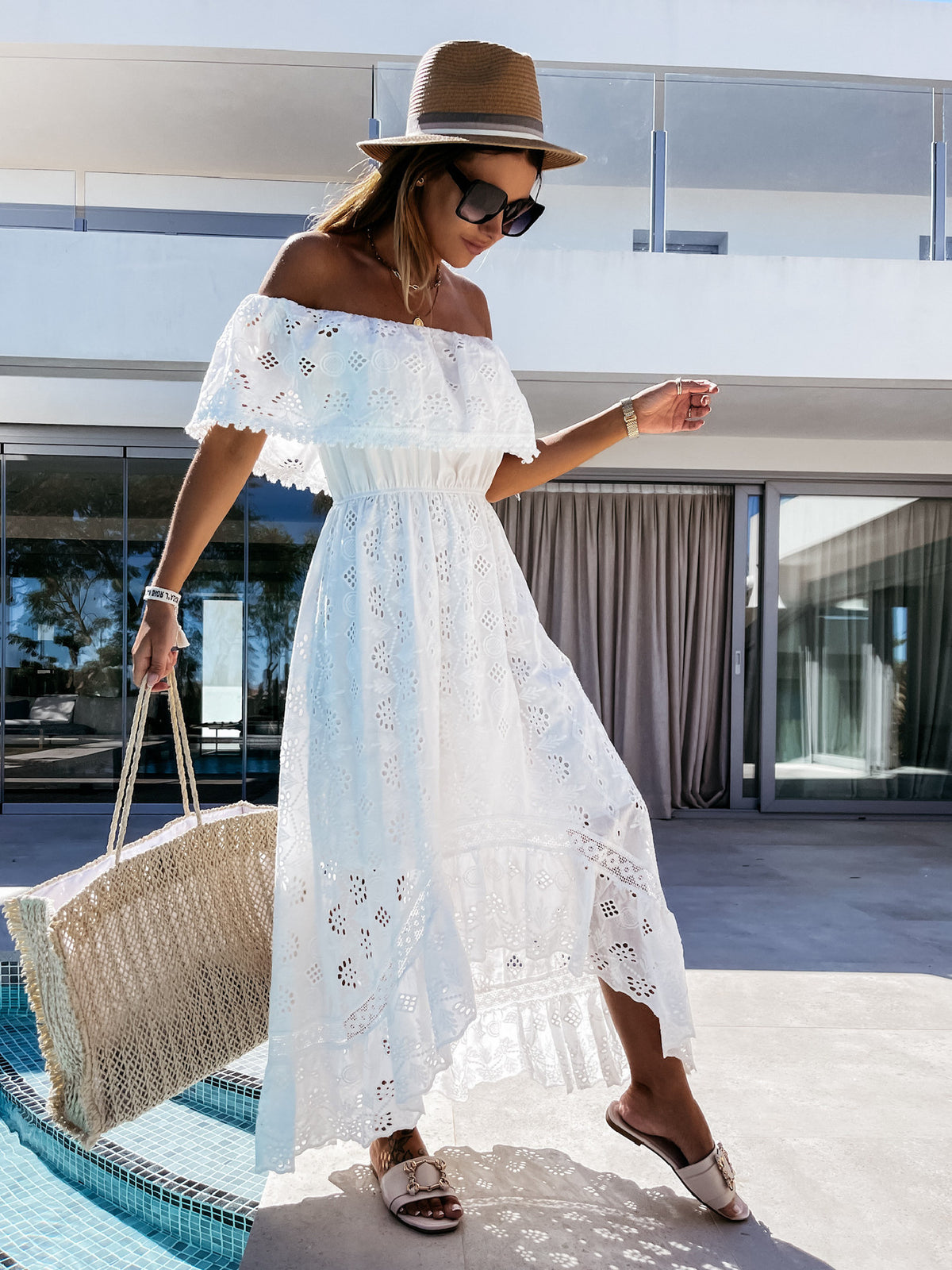 Bohemian Lace Off-Shoulder Beach Dress