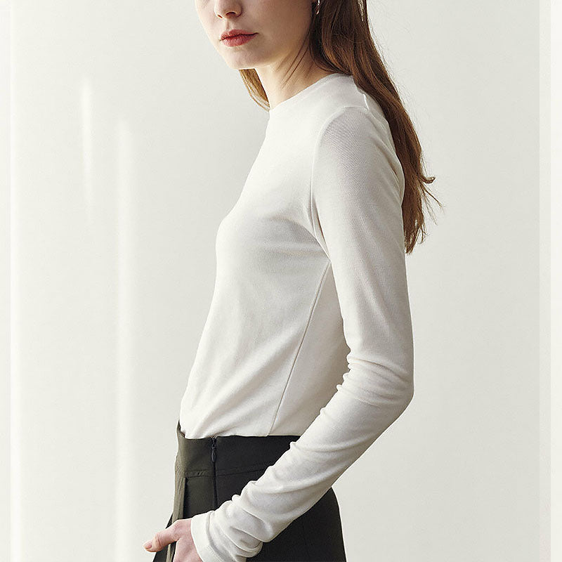 Women's High Elastic Slim Fitting Basic T-Shirt Bottoming Shirt