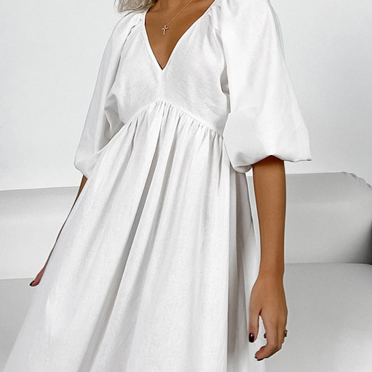 Cotton Hollow-Out Maxi Dress