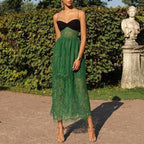 Women's Sweetheart Lace Patchwork Maxi Dress