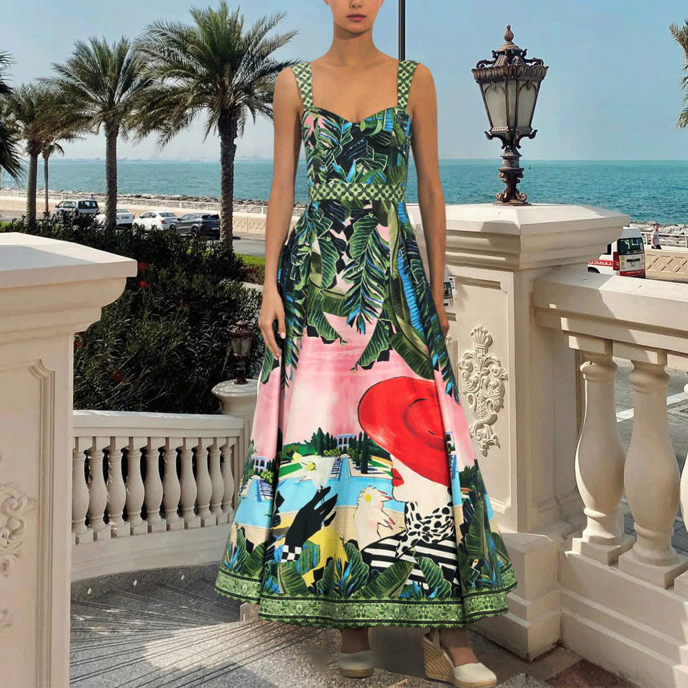 Printed Controlled One-piece Swimwear