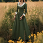 Women's Women's's Spring Autumn Ladies Casual Retro Renaissance Elegant Maxi Dress