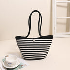 Cotton Thread Pearl Stripe Black