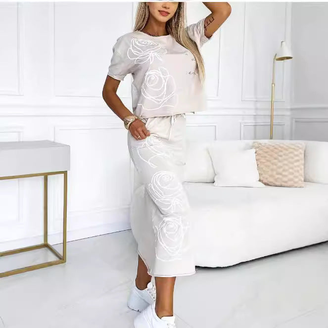 Women's Autumn Printed Coordinated Coordinated Two-Piece Set