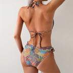 Halterneck Printed Bikini Swimwear