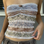 Women's Women’s Floral Lace Strapless Tube Top