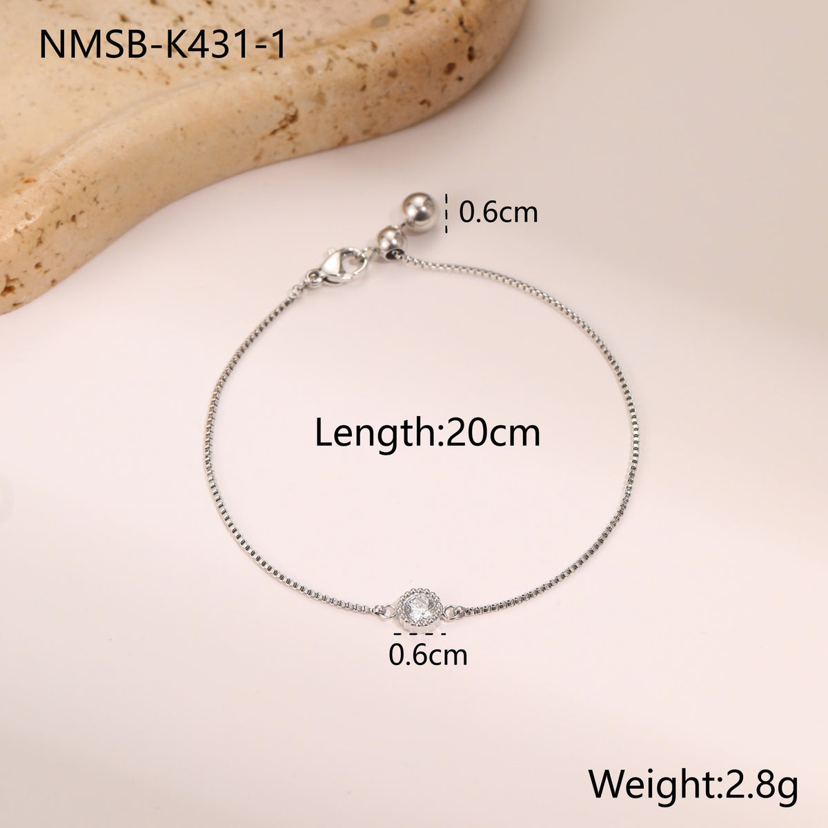Steel round Diamond Bracelet