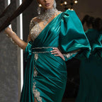 Cocktail Fishtail Gold Host Stage Performance Model Small Dress